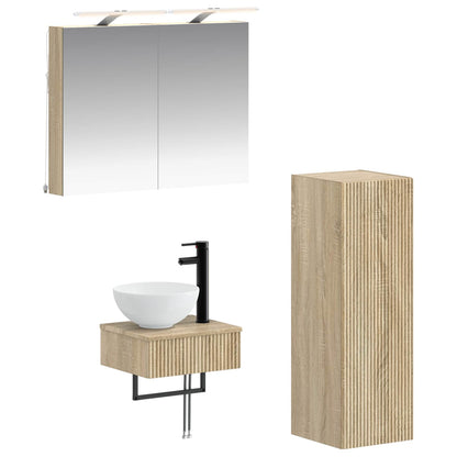 Set di Armadi da Bagno 4 pz Rovere Sonoma Legno ingegnerizzato | homemem39