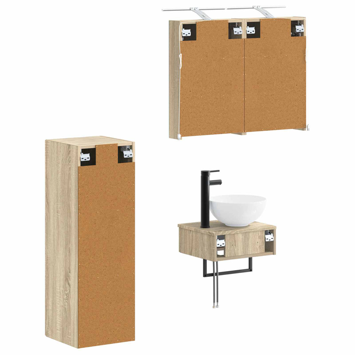 Set di Armadi da Bagno 4 pz Rovere Sonoma Legno ingegnerizzato | homemem39