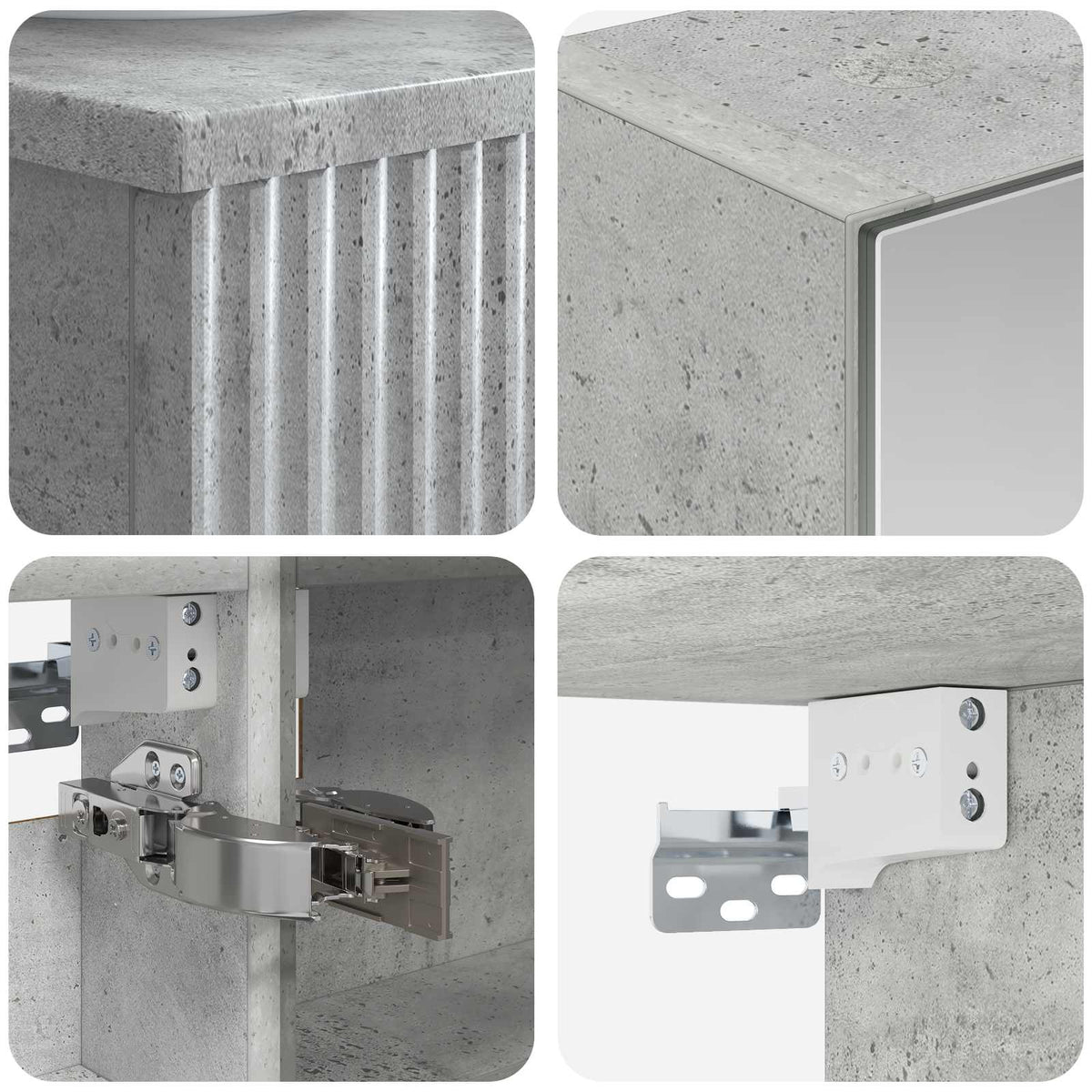 Set di Armadi da Bagno 4 pz Grigio Cemento Legno ingegnerizzato | homemem39