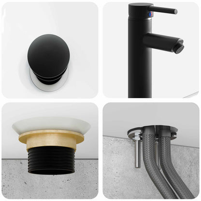 Set di Armadi da Bagno 4 pz Grigio Cemento Legno ingegnerizzato | homemem39