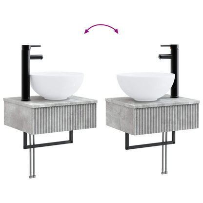 Set di Armadi da Bagno 4 pz Grigio Cemento Legno ingegnerizzato | homemem39