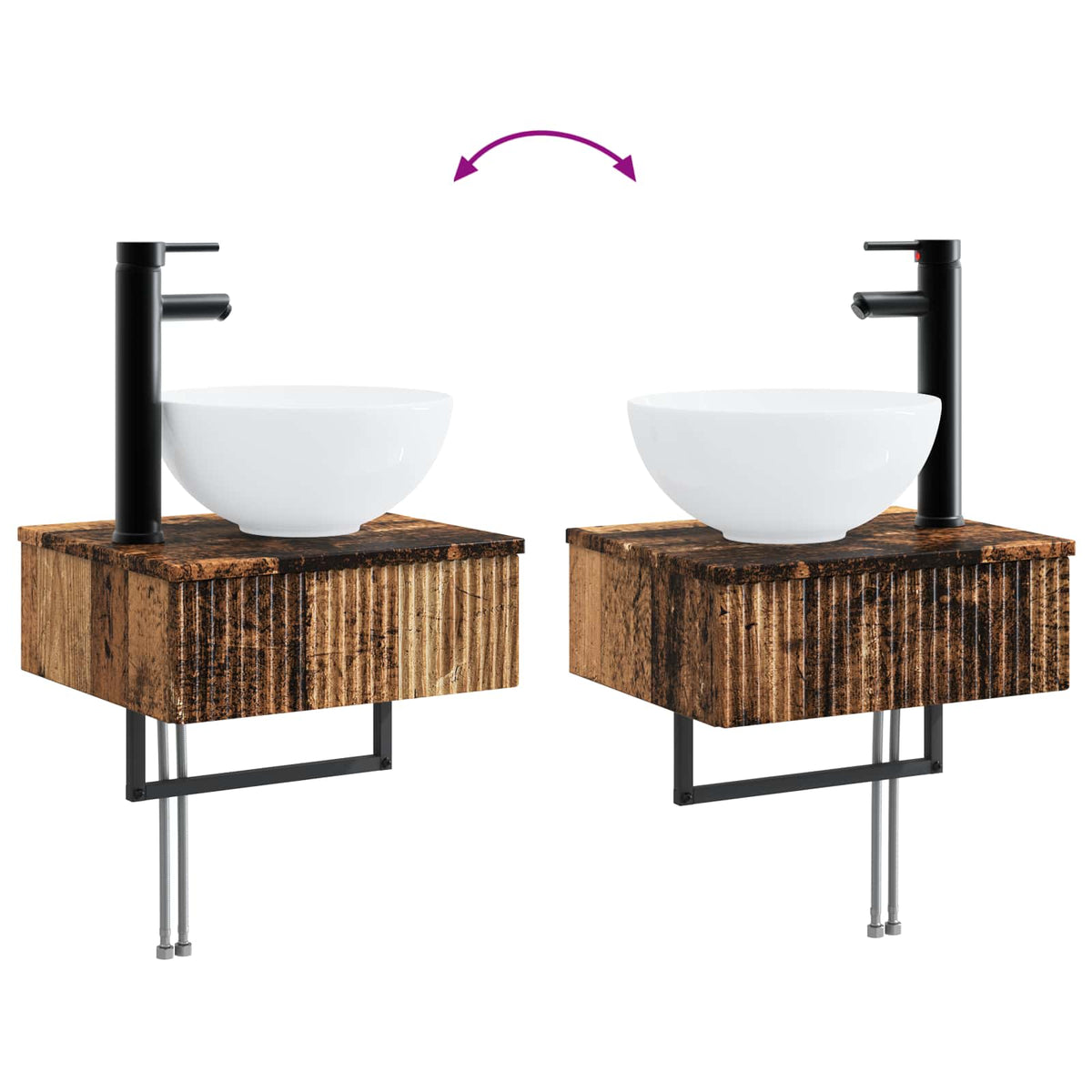 Set di Armadi da Bagno 4 pz Legno antico Legno ingegnerizzato | homemem39