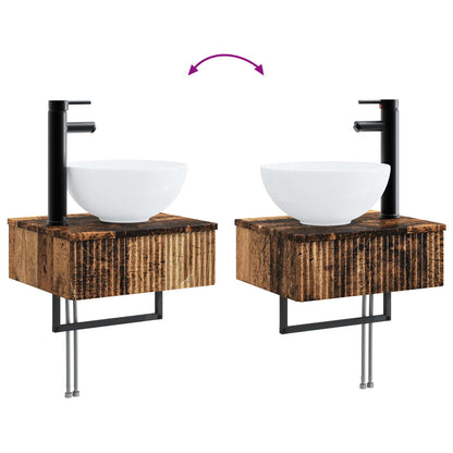 Set di Armadi da Bagno 4 pz Legno antico Legno ingegnerizzato | homemem39