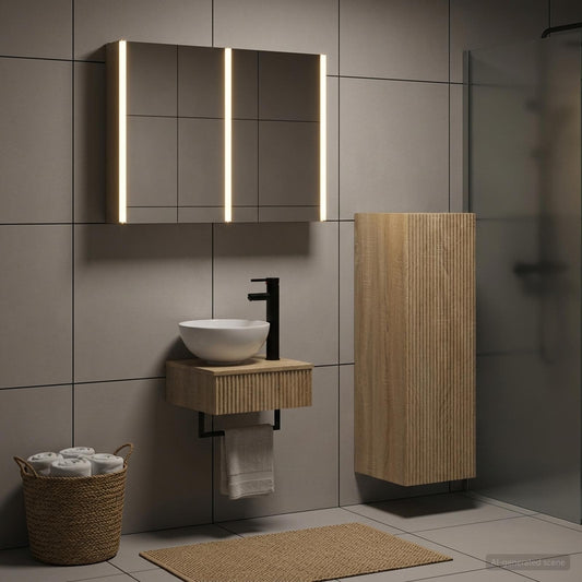 Set di Armadi da Bagno 4 pz Rovere Sonoma Legno ingegnerizzato