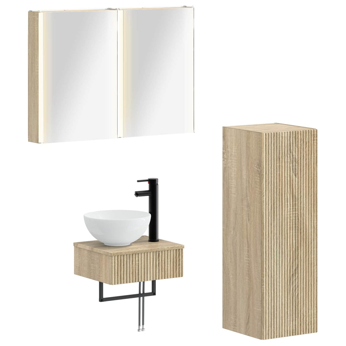 Set di Armadi da Bagno 4 pz Rovere Sonoma Legno ingegnerizzato | homemem39