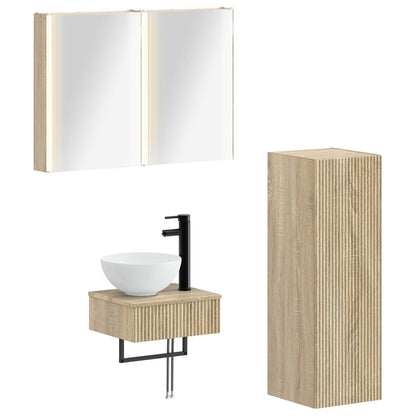 Set di Armadi da Bagno 4 pz Rovere Sonoma Legno ingegnerizzato | homemem39