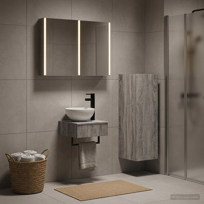 Set di Armadi da Bagno 4 pz Sonoma grigio Legno ingegnerizzato | homemem39