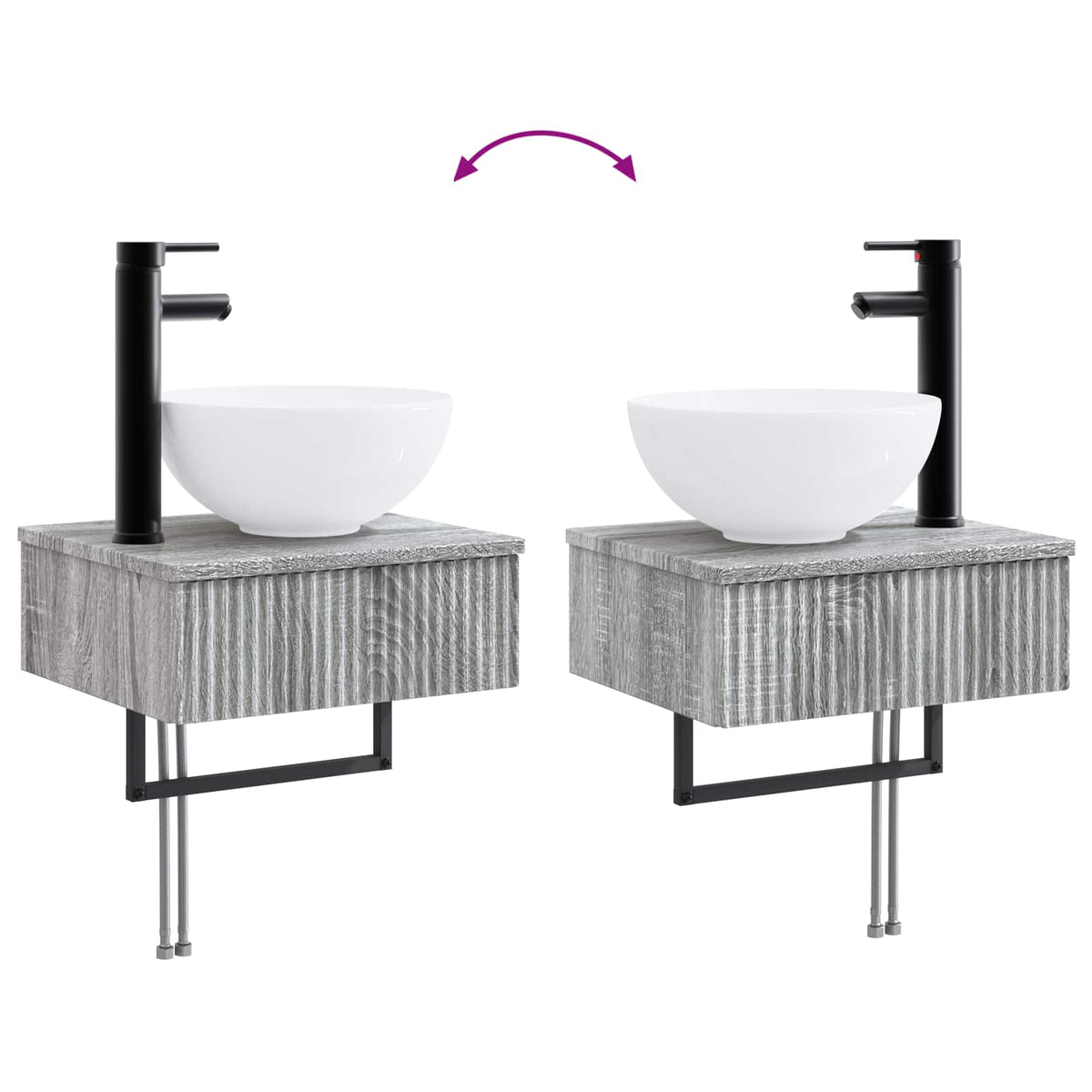 Set di Armadi da Bagno 4 pz Sonoma grigio Legno ingegnerizzato | homemem39