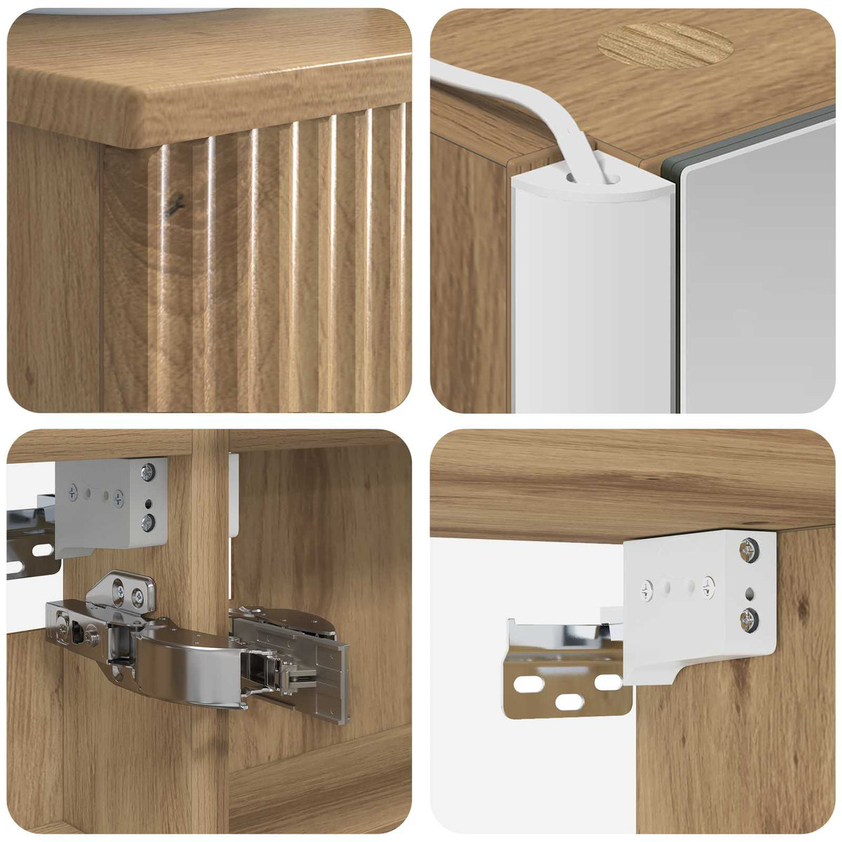 Set di Armadi da Bagno 4 pz Rovere Artigianale | homemem39