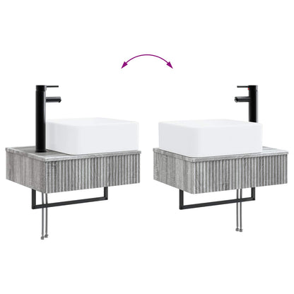 Set di mobili per il bagno 4 pz Sonoma grigio | homemem39
