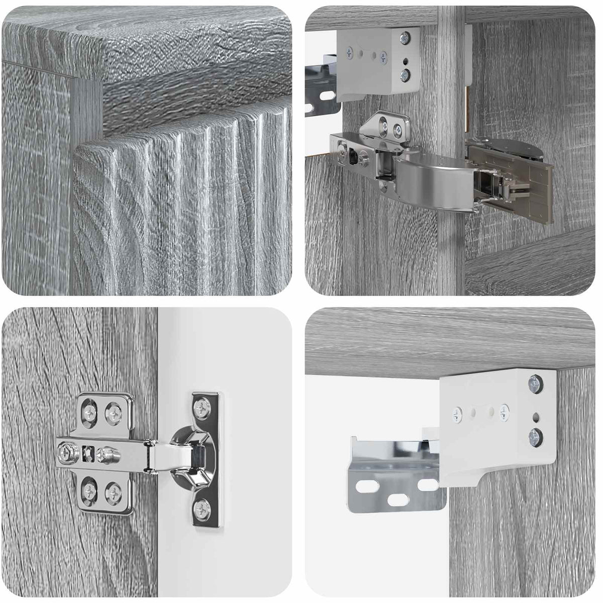 Set di mobili per il bagno 4 pz Sonoma grigio | homemem39