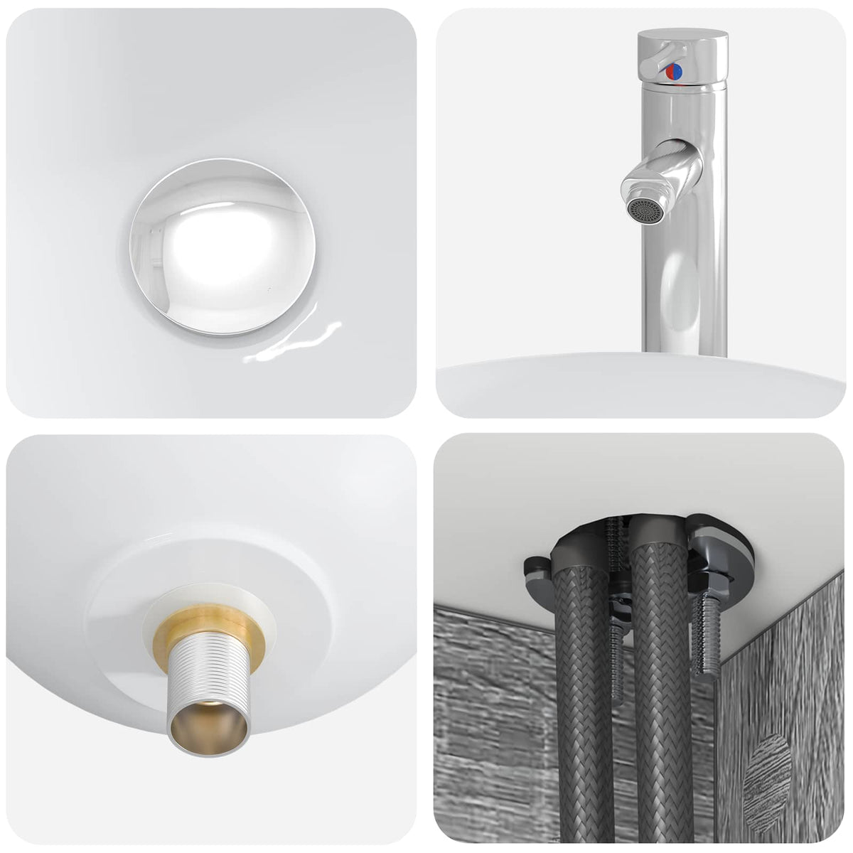 Set di mobili per il bagno 4 pz Sonoma grigio | homemem39