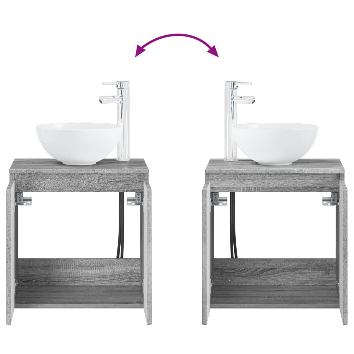 Set di mobili per il bagno 4 pz Sonoma grigio | homemem39