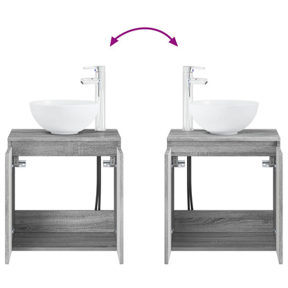 Set di mobili per il bagno 4 pz Sonoma grigio | homemem39