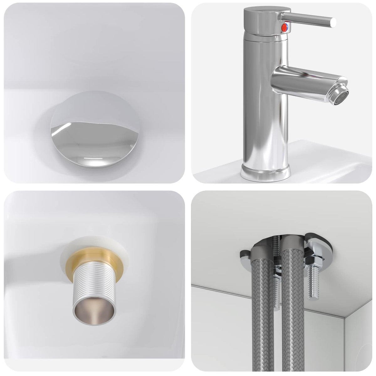 Set di mobili per il bagno 4 pz Bianco | homemem39