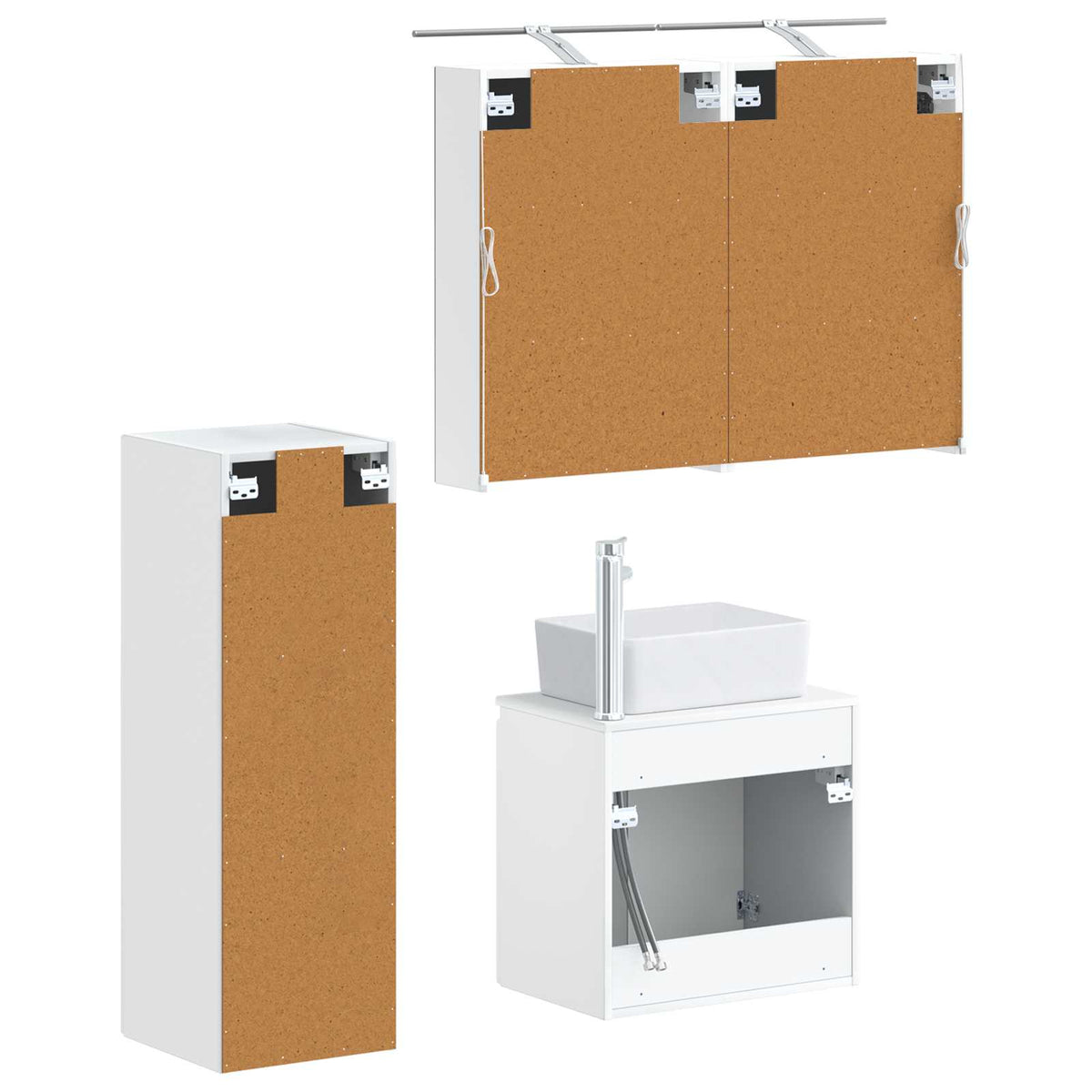 Set di mobili per il bagno 4 pz Bianco