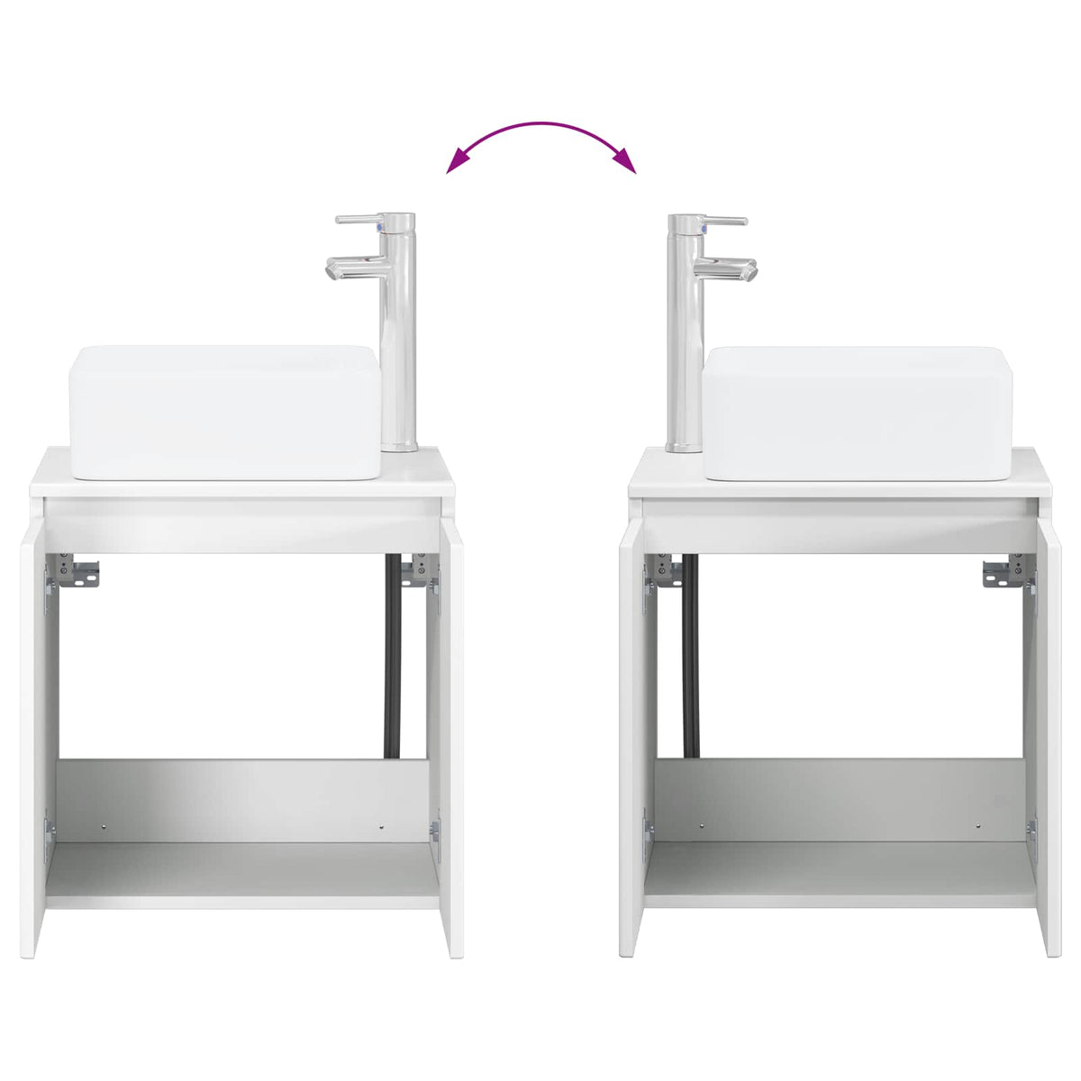 Set di mobili per il bagno 4 pz Bianco | homemem39