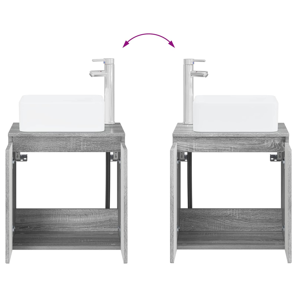 Set di mobili per il bagno 4 pz Sonoma grigio | homemem39