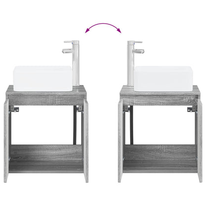 Set di mobili per il bagno 4 pz Sonoma grigio | homemem39