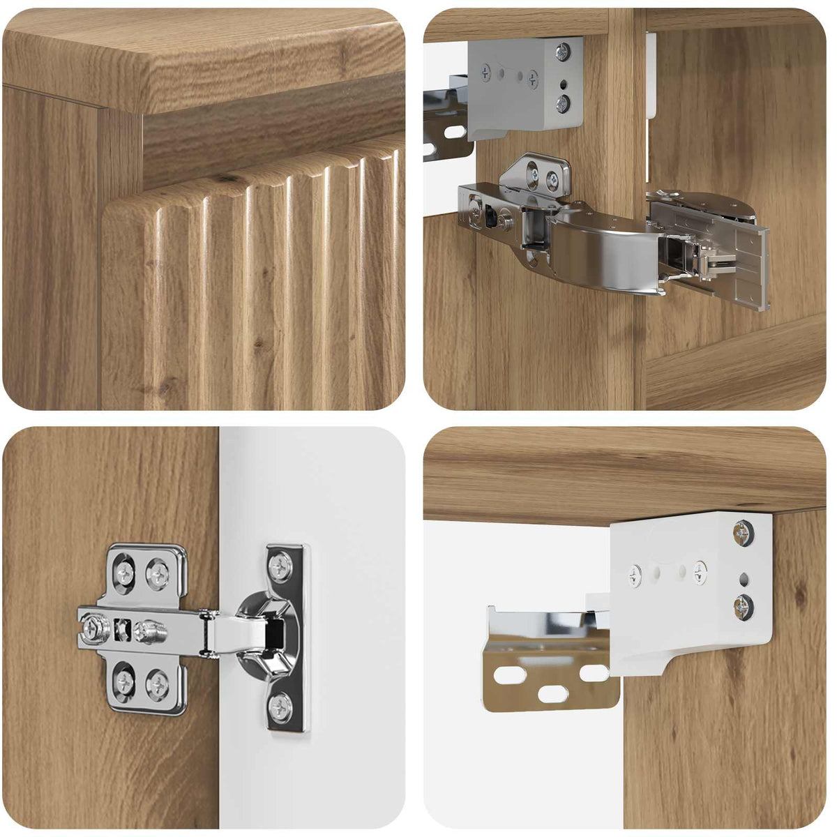 Set di mobili per il bagno 4 pz Rovere Artigianale | homemem39