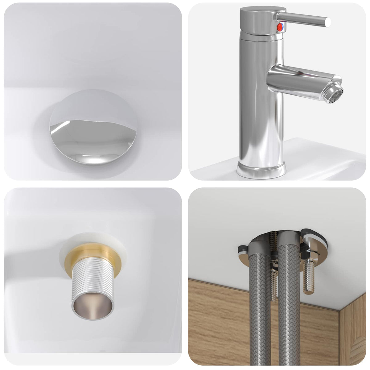 Set di mobili per il bagno 4 pz Rovere Artigianale | homemem39