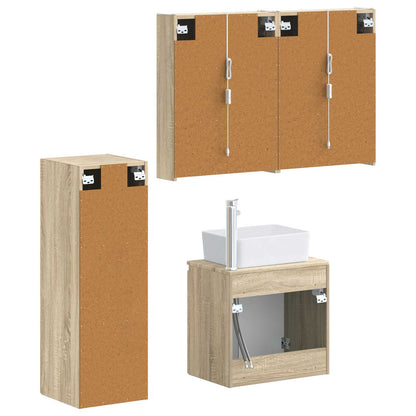 Set di mobili per il bagno 4 pz Rovere Sonoma | homemem39