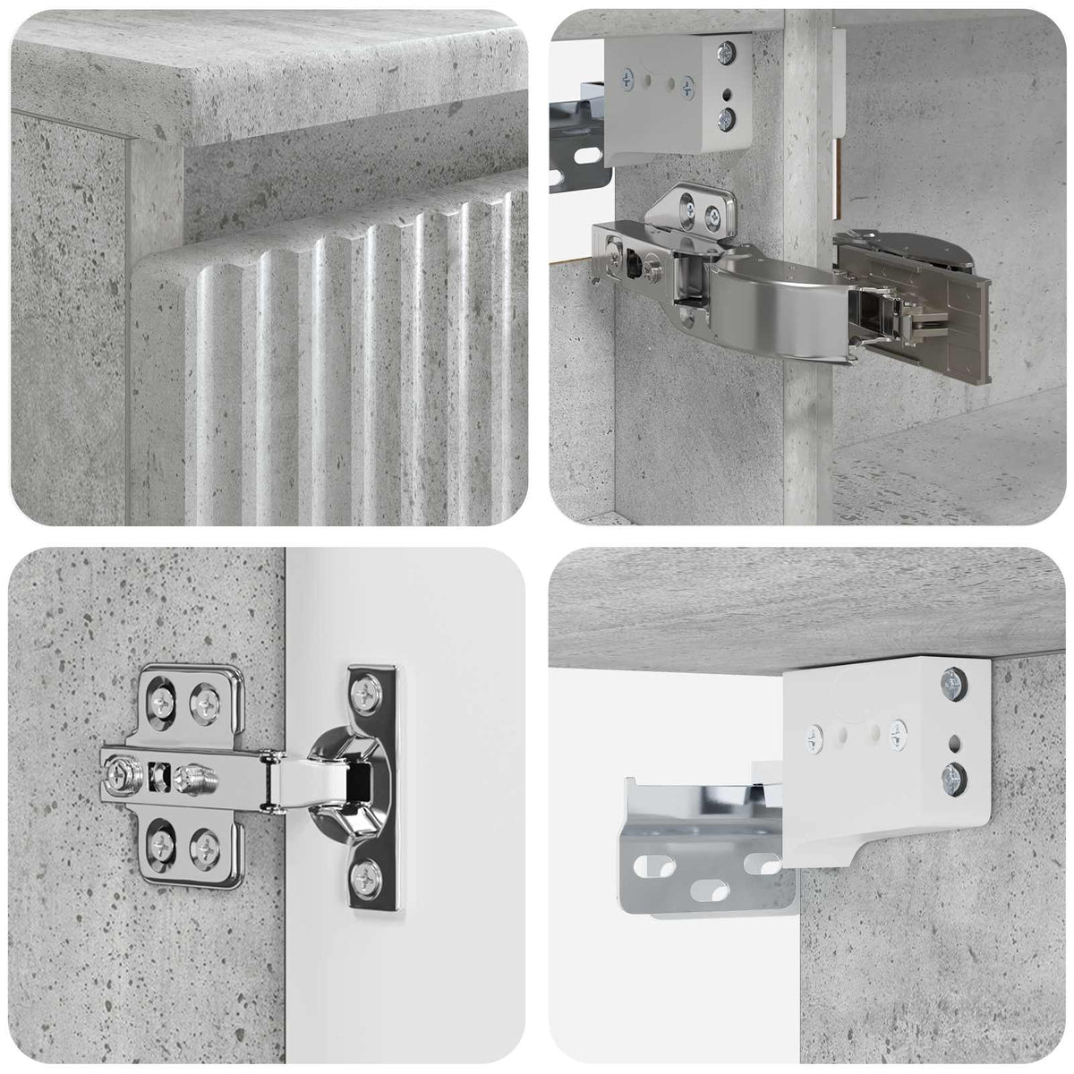 Set di mobili per il bagno 4 pz Grigio Cemento | homemem39