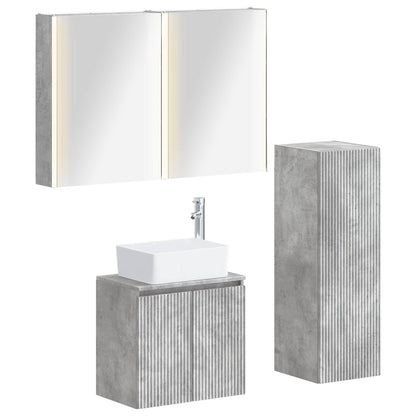 Set di mobili per il bagno 4 pz Grigio Cemento | homemem39