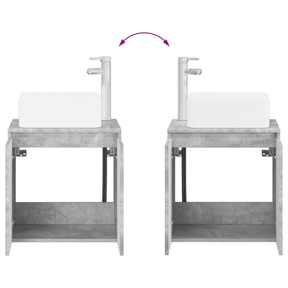 Set di mobili per il bagno 4 pz Grigio Cemento | homemem39