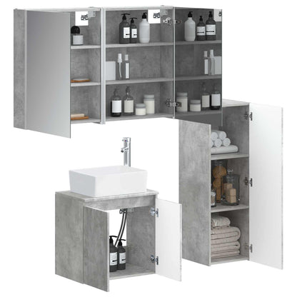 Set di mobili per il bagno 4 pz Grigio Cemento | homemem39