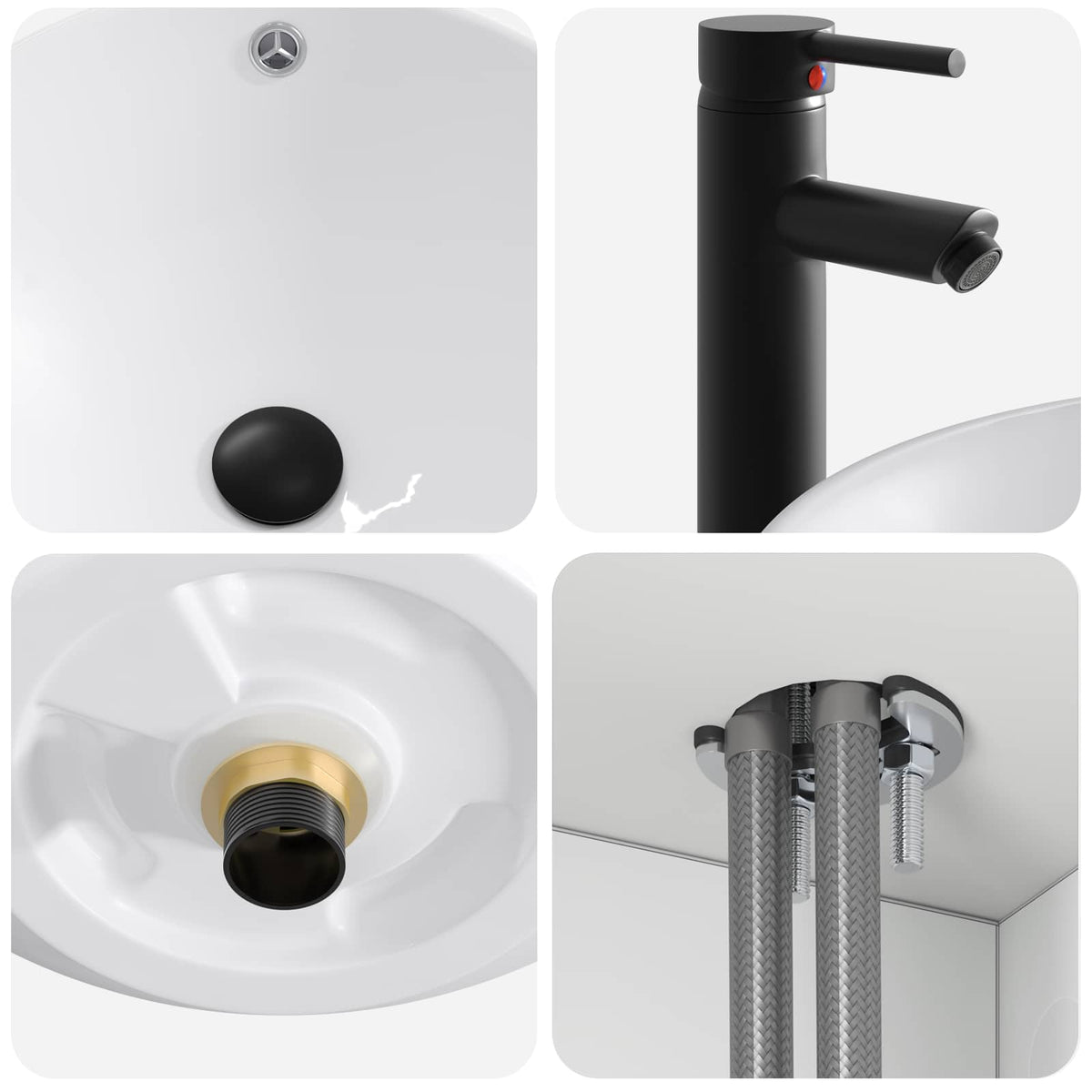 Set di mobili per il bagno 4 pz Bianco | homemem39