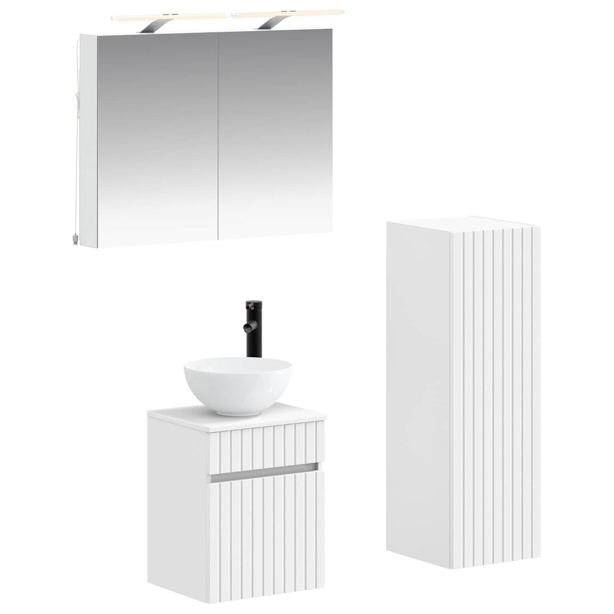 Set di mobili per il bagno 4 pz Bianco