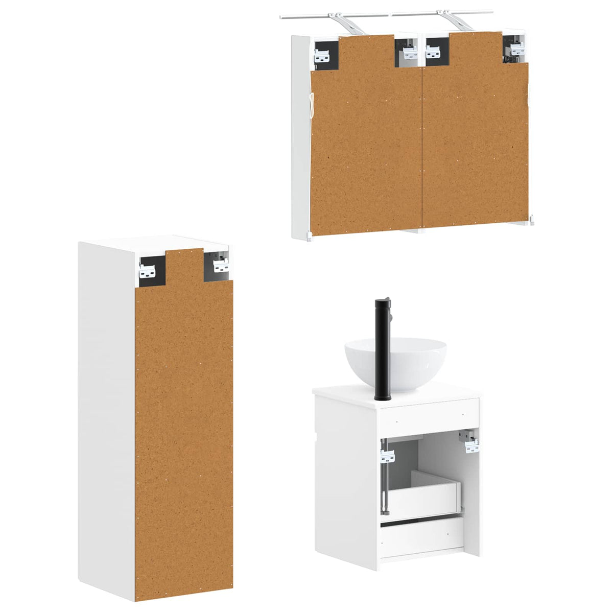 Set di mobili per il bagno 4 pz Bianco | homemem39