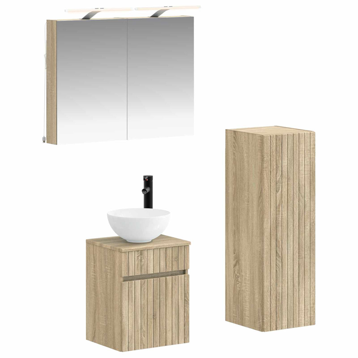 Set di mobili per il bagno 4 pz Rovere Sonoma | homemem39