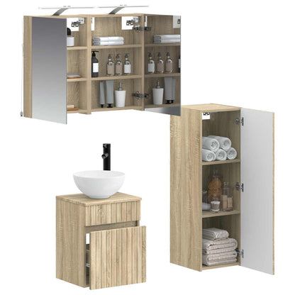 Set di mobili per il bagno 4 pz Rovere Sonoma | homemem39
