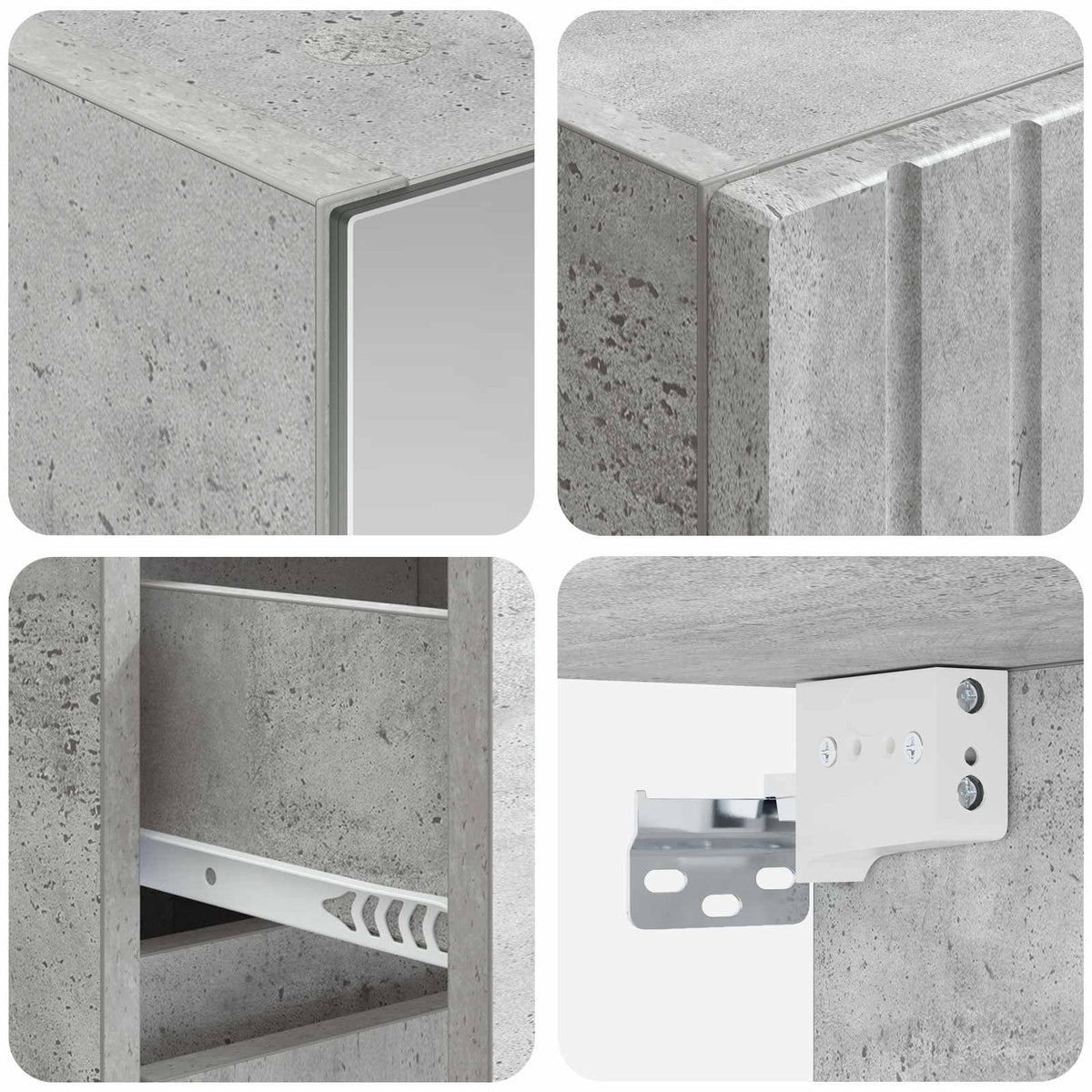 Set di mobili per il bagno 4 pz Grigio Cemento | homemem39
