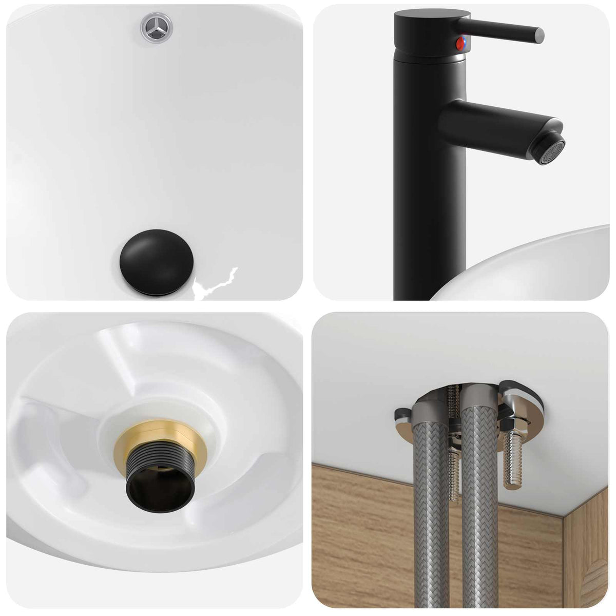 Set di mobili per il bagno 4 pz Rovere Artigianale | homemem39