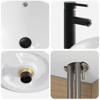 Set di mobili per il bagno 4 pz Rovere Artigianale | homemem39
