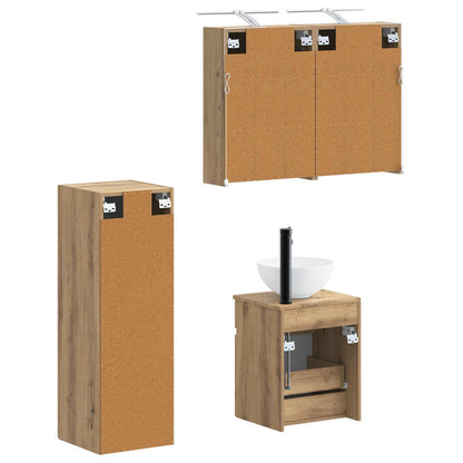 Set di mobili per il bagno 4 pz Rovere Artigianale | homemem39