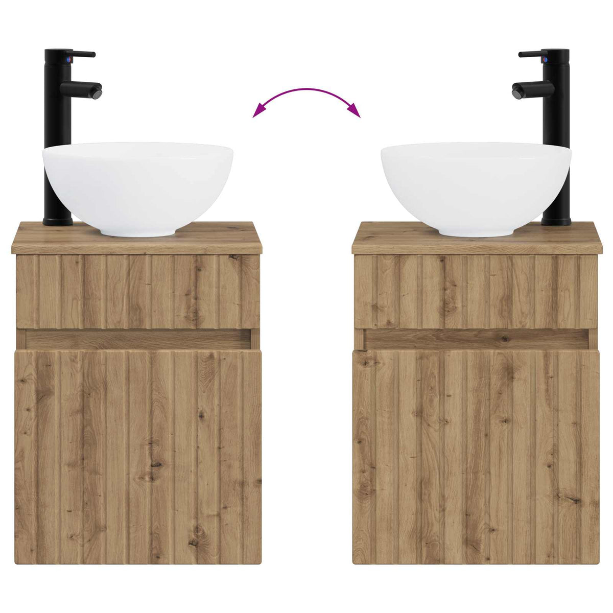 Set di mobili per il bagno 4 pz Rovere Artigianale | homemem39