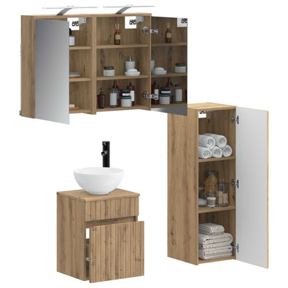 Set di mobili per il bagno 4 pz Rovere Artigianale | homemem39