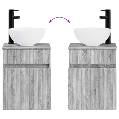 Set di mobili per il bagno 4 pz Sonoma grigio | homemem39