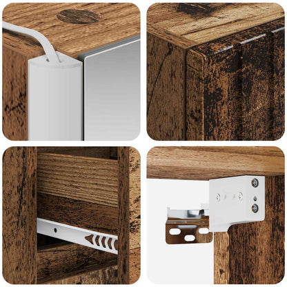 Set di mobili per il bagno 4 pz Legno antico | homemem39