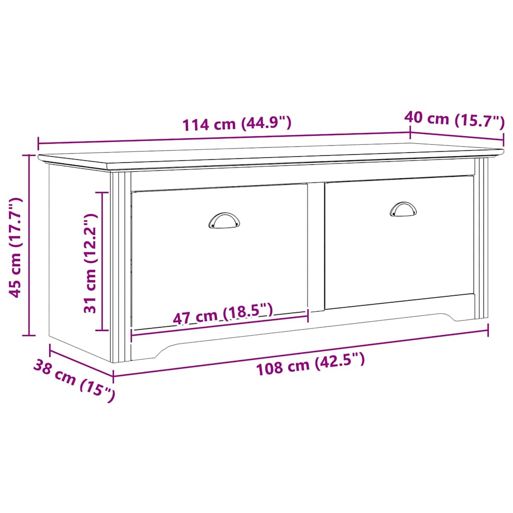 Panchina per corridoio BODO Marrone miele 118 x 40 x 50 cm | homemem39