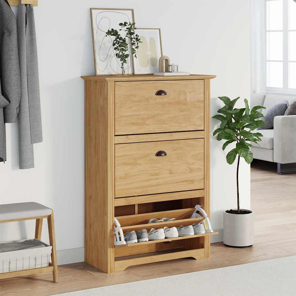 Scarpiera BODO Marrone miele 80 x 35 x 118 cm Legno multistrato | homemem39