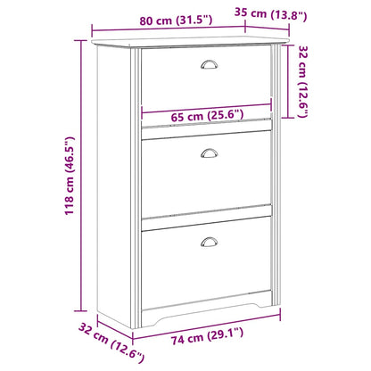 Scarpiera BODO Marrone miele 80 x 35 x 118 cm Legno multistrato | homemem39