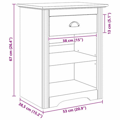 Armadio da Notte BODO Marrone miele 53 x 38,5 x 67 cm