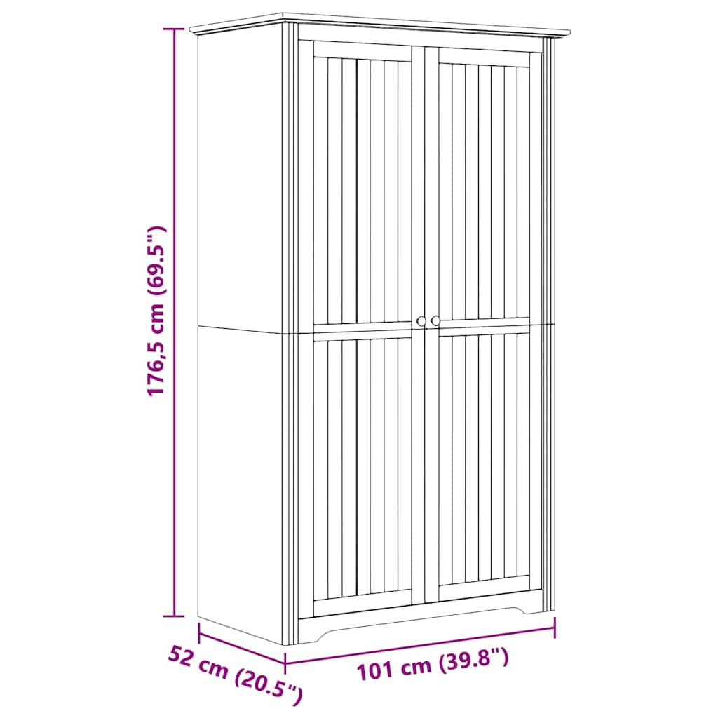 Guardaroba con porta BODO Marrone miele 53,5 x 99 x 173 cm