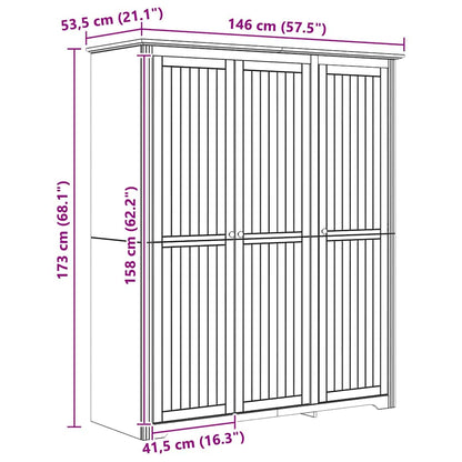 Guardaroba con porta BODO Marrone miele 146 x 53,5 x 173 cm | homemem39