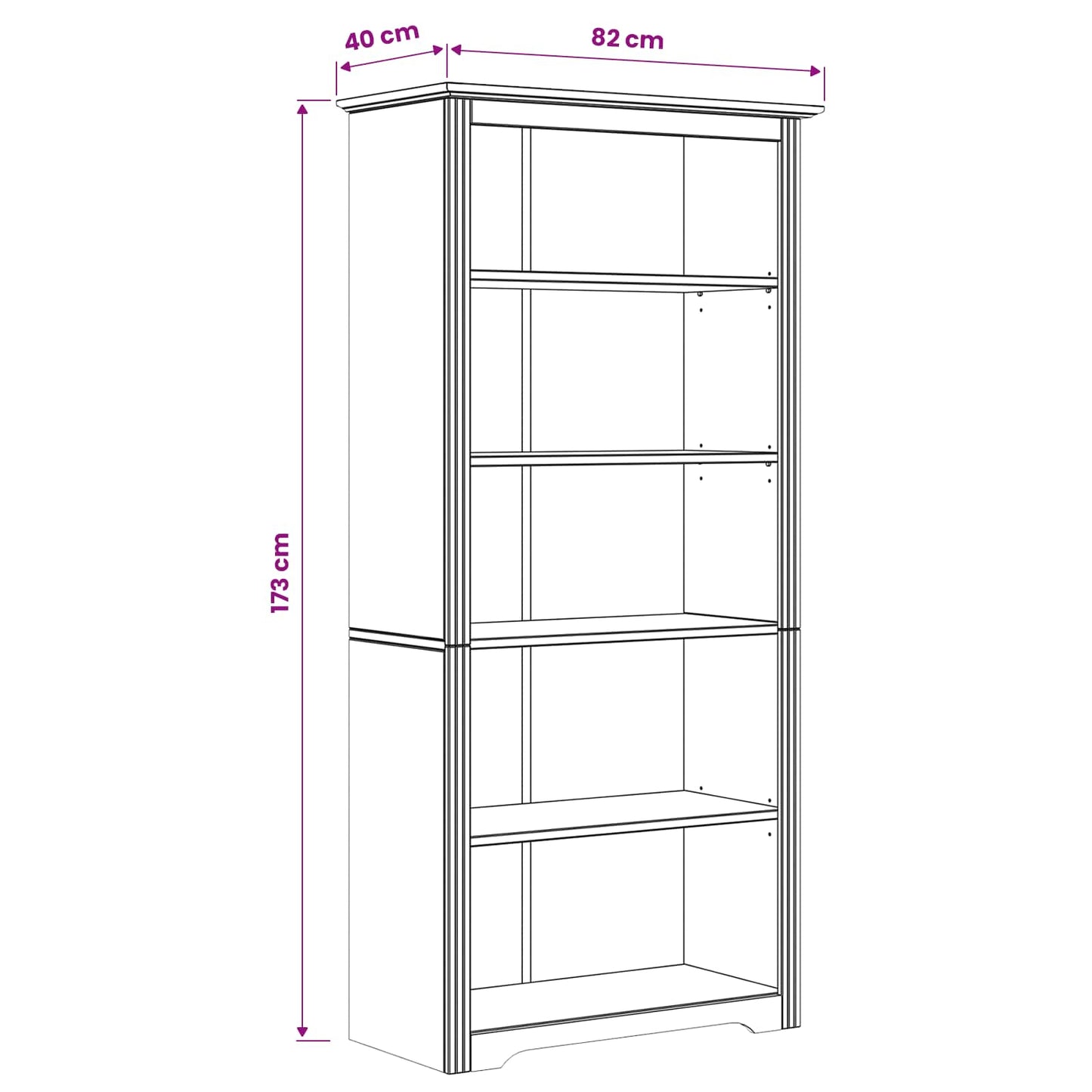 Libreria BODO 5 livelli 82 x 40 x 173 cm Legno ingegnerizzato